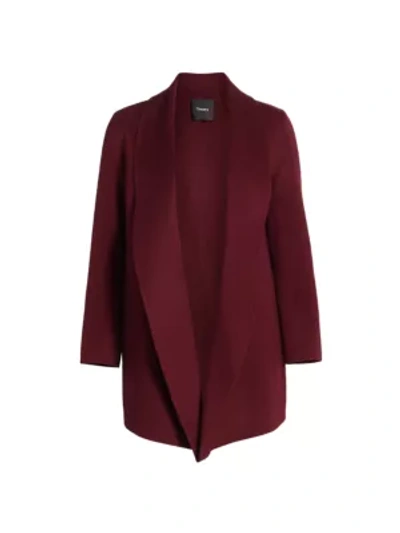 Shop Theory Clairene Shawl Collar Jacket In Currant