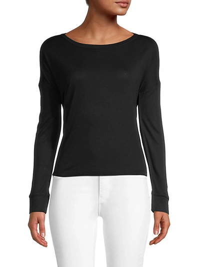 Shop Club Monaco Nawallie Long-sleeve T-shirt In Black