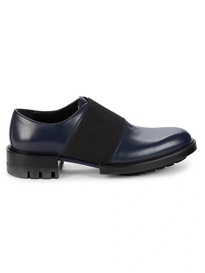 Shop Versace Lug-sole Loafers In Navy