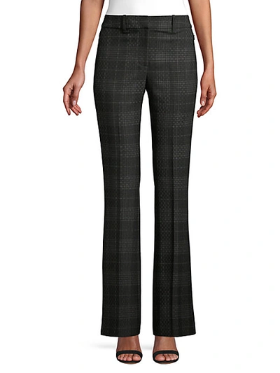 Shop Elie Tahari Anna Shadow Plaid Pants In Grey Multicolor