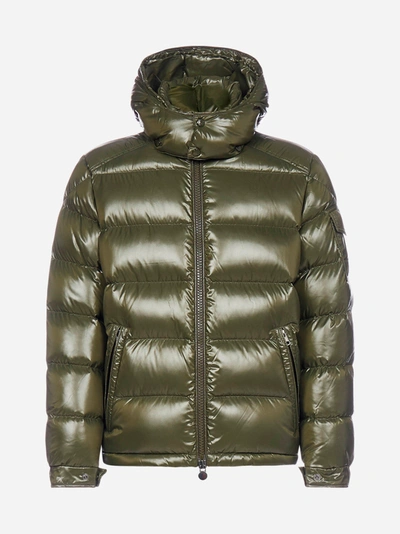 Shop Moncler Maya Hooded Quilted Nylon Down Jacket