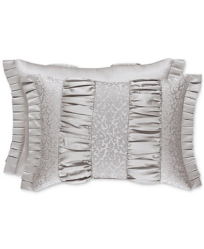 J Queen New York La Scala Boudoir Decorative Pillow, 15" X 21" In Silver