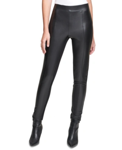 Shop Calvin Klein Faux-leather Leggings In Black