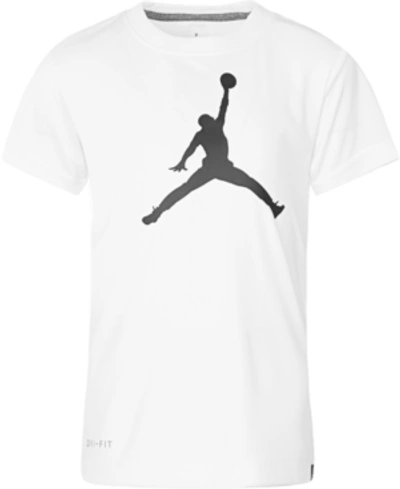 Shop Jordan Little Boys Dri-fit Jumpman Logo T-shirt In White