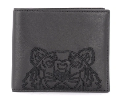 Shop Kenzo Kampus Wallet Made Of Black Leather In Nero
