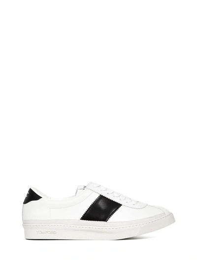 Shop Tom Ford Sneakers In White/black