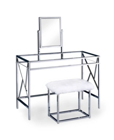 Shop Furniture Of America Ian 3-piece Vanity Set In Chrome