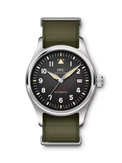 Shop Iwc Schaffhausen Pilot Spitfire Stainless Steel & Textile Strap Watch