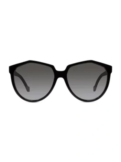 Shop Loewe 59mm Angular Round Sunglasses In Black