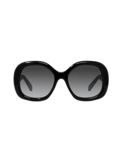 Shop Celine 55mm Oversized Round Sunglasses In Black
