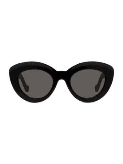 Shop Loewe Women's 50mm Oversized Cat Eye Sunglasses In Black