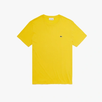 Shop Lacoste Men's Crew Neck Pima Cotton Jersey T-shirt - M - 4 In Yellow