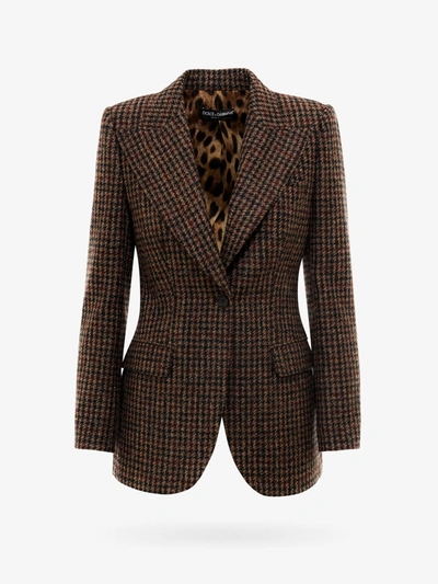 Shop Dolce & Gabbana Blazer In Brown