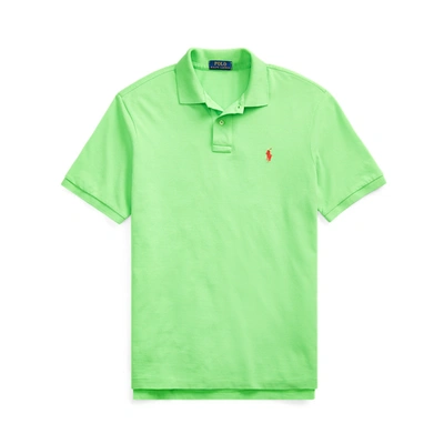 Polo Ralph Lauren Classic Fit Mesh Polo Shirt In Kiwi Lime/bright Red
