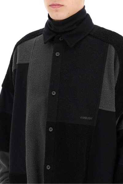 Shop Ambush Multi-material Patchwork Shirt In Black,green