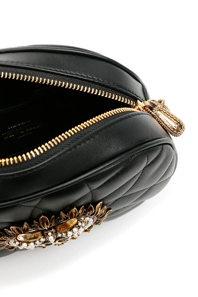 Shop Dolce & Gabbana Devotion Oval Camera Bag In Black
