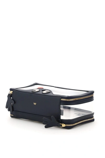 Shop Anya Hindmarch In-flight Travel Case Zany Face In Blue