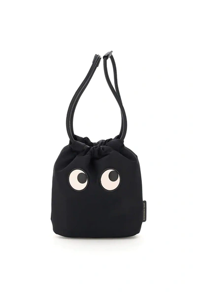 Shop Anya Hindmarch Drawstring Pouch Eyes In Black