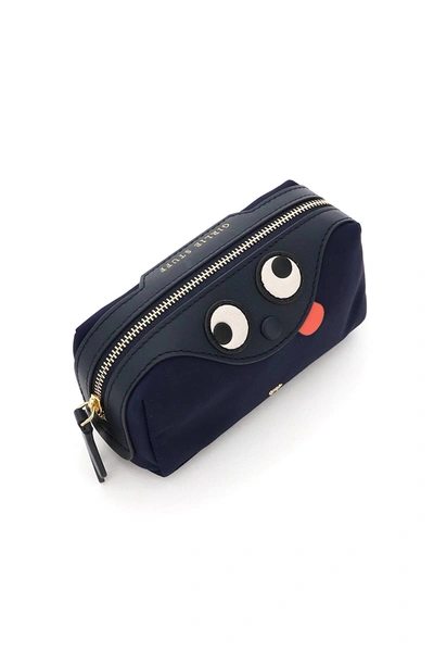 Shop Anya Hindmarch Nylon Pouch Girlie Stuff Zany In Blue