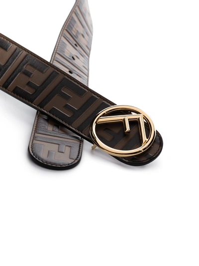 Shop Fendi Leather Belt In Black