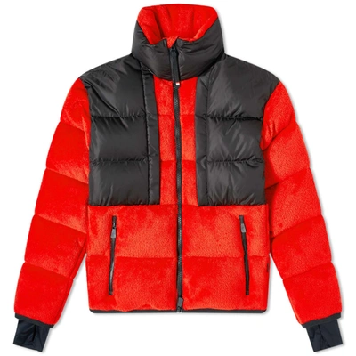 Shop Moncler Grenoble Furry Down Jacket In Red