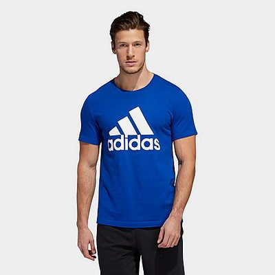 Shop Adidas Originals Adidas Men's Basic Badge Of Sport T-shirt In Royal Blue/white