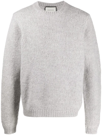 Shop Gucci Felted Wool Jumper In Grey