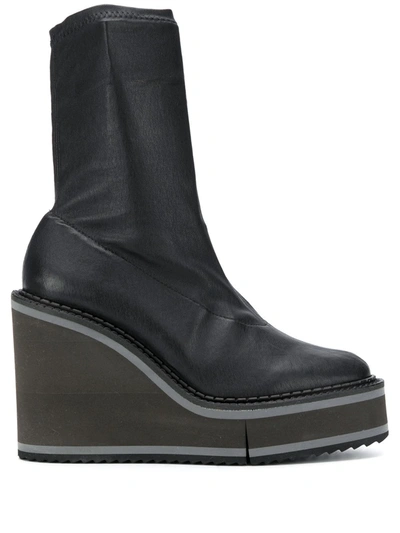 Shop Clergerie Wedge Heel Boots In Black