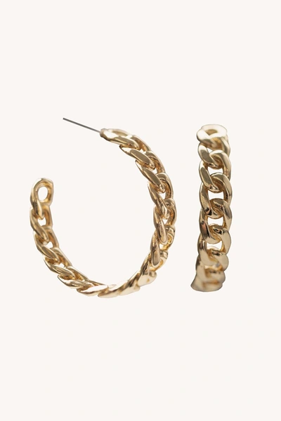 Shop Rebecca Minkoff Curb Chain Hoop Earring In Gold