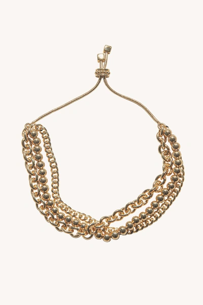 Shop Rebecca Minkoff Mixed Chain Slider Bracelet In Gold