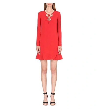 Emilio Pucci Lace-up Detail Stretch-crepe Dress In Red