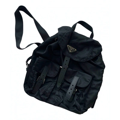 Pre-owned Prada Black Cloth Backpack