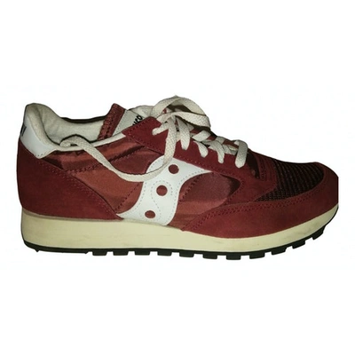 Pre-owned Saucony Burgundy Cloth Trainers