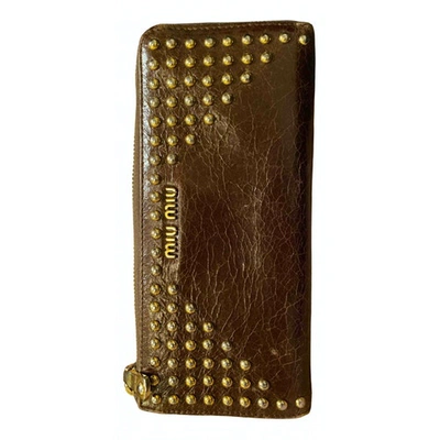 Pre-owned Miu Miu Brown Leather Wallet