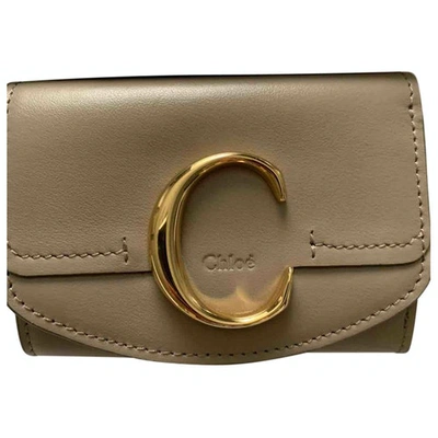 Pre-owned Chloé C Beige Leather Wallet