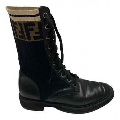 Pre-owned Fendi Black Leather Boots