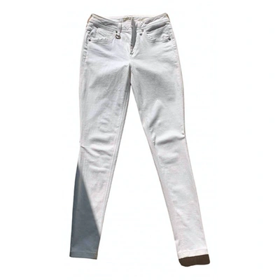 Pre-owned Burberry White Cotton - Elasthane Jeans
