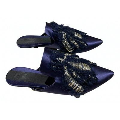 Pre-owned Sanayi313 Navy Cloth Mules & Clogs