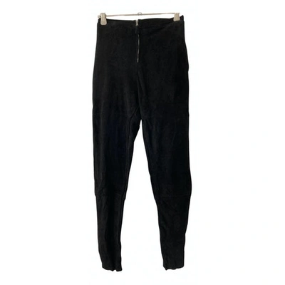Pre-owned Kristensen Du Nord Black Suede Trousers