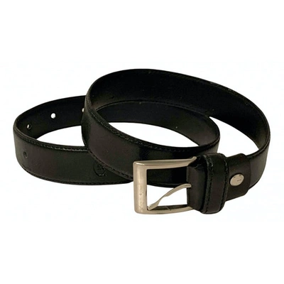 Pre-owned Cerruti 1881 Black Leather Belt