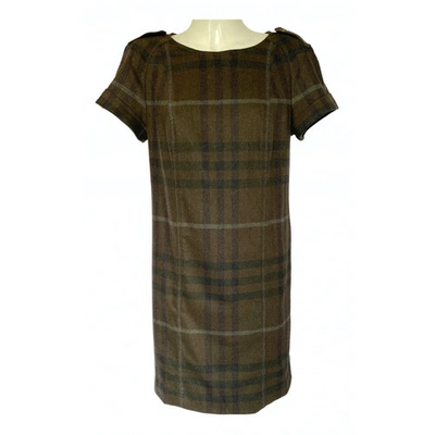 Pre-owned Burberry Brown Wool Dress