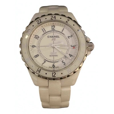 Pre-owned Chanel J12 Automatique White Ceramic Watch