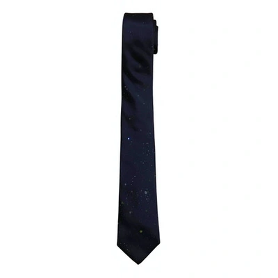 Pre-owned Daniele Alessandrini Silk Tie In Blue