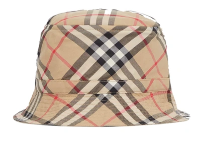 Pre-owned Burberry  Bucket Hat Vintage Check Cotton Archive Beige