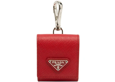 Pre-owned Prada  Airpods Case Leather Red