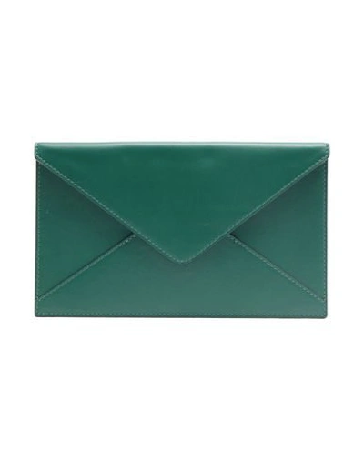 Shop Serapian Pouches In Emerald Green