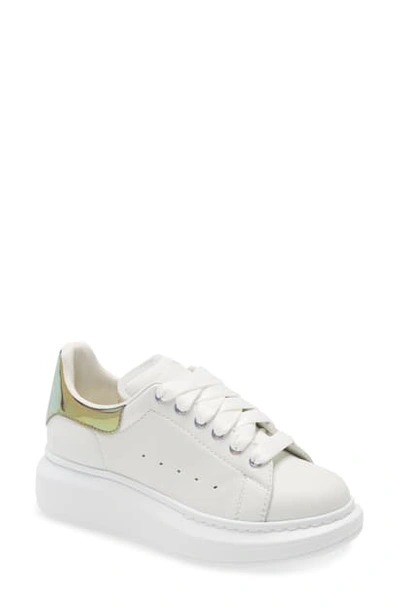 Shop Alexander Mcqueen Platform Sneaker In White/ Rose Gold