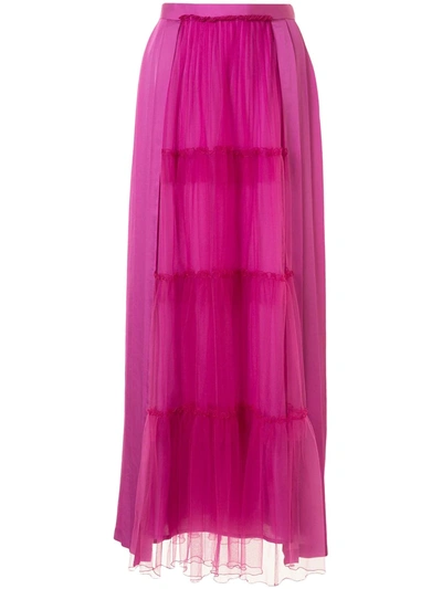 Shop Undercover Tiered Full Length Skirt In Purple