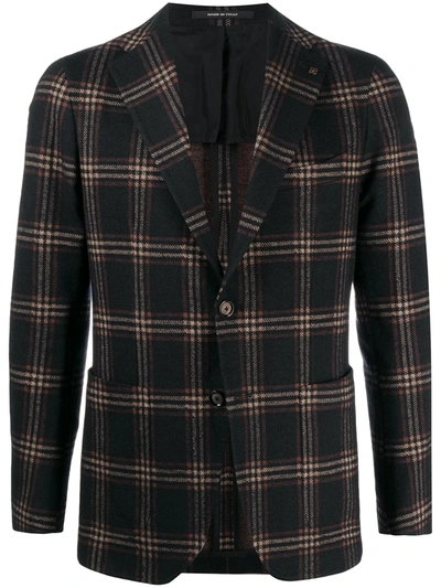 CHECKED LONG-SLEEVE BLAZER