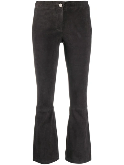 Shop Arma High-rise Cropped Kick-flare Trousers In Grey